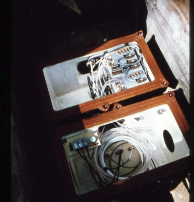 Pair of optical regenerators in footway box